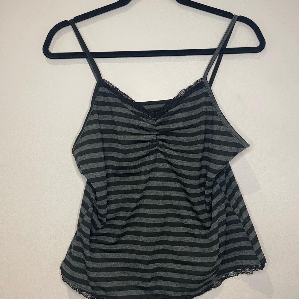 Striped Black and Gray Women's Tank